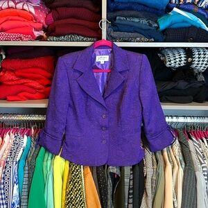 Studio I purple 3/4 sleeve blazer size 6P